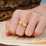 Unique Luxury 4-Prong Round Cut Citrine Engagement Ring - Additional view