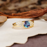 Unique Luxury 4-Prong Round Cut Alexandrite Engagement Ring - Additional view