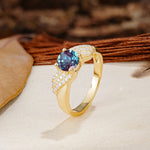 Unique Luxury 4-Prong Round Cut Alexandrite Engagement Ring - Additional view