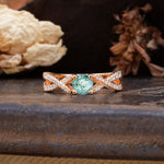 Unique Luxurious Wrap-Around 4-Prong Round Cut Moss Agate Engagement Ring - Additional view