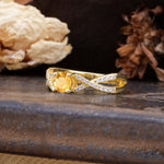 Unique Luxurious Wrap-Around 4-Prong Round Cut Citrine Engagement Ring - Additional view