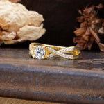 Unique Luxurious Wrap-Around 4-Prong Round Cut Lab Diamond Engagement Ring - Additional view