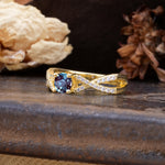 Unique Luxurious Wrap-Around 4-Prong Round Cut Alexandrite Engagement Ring - Additional view