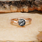 Classic Unique 6-Prong Round Cut Black Rutilated Quartz Engagement Ring - Additional view