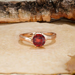 Classic Unique 6-Prong Round Cut Garnet Engagement Ring - Additional view