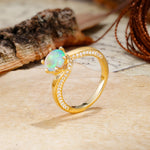 Classic Unique 6-Prong Round Cut Fire Opal Engagement Ring - Additional view