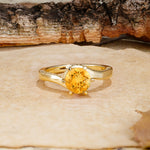 Classic Unique 6-Prong Round Cut Citrine Engagement Ring - Additional view