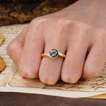 Classic Unique 6-Prong Round Cut Black Rutilated Quartz Engagement Ring - Additional view