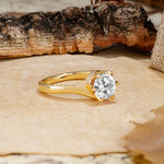 Classic Unique 6-Prong Round Cut Lab Diamond Engagement Ring - Additional view