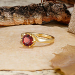 Classic Unique 6-Prong Round Cut Garnet Engagement Ring - Additional view