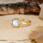 Classic Unique 6-Prong Round Cut Moonstone Engagement Ring - Additional view