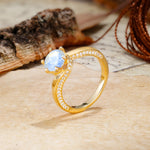 Classic Unique 6-Prong Round Cut Moonstone Engagement Ring - Additional view