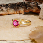 Classic Unique 6-Prong Round Cut Ruby Engagement Ring - Additional view
