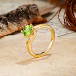 Classic Unique 6-Prong Round Cut Peridot Engagement Ring - Additional view