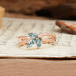 Natural Inspiration Clover Shape 2 Prong Marquise Cut Moss Agate Engagement Ring - Additional view