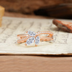 Natural Inspiration Clover Shape 2 Prong Marquise Cut Lab Diamond Engagement Ring - Additional view