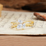 Natural Inspiration Clover Shape 2 Prong Marquise Cut Moissanite Engagement Ring - Additional view