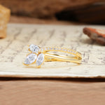 Natural Inspiration Clover Shape 2 Prong Marquise Cut Moissanite Engagement Ring - Additional view