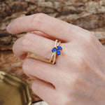 Natural Inspiration Clover Shape 2 Prong Marquise Cut Sapphire Engagement Ring - Additional view
