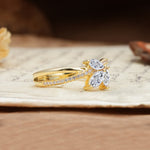 Natural Inspiration Clover Shape 2 Prong Marquise Cut Lab Diamond Engagement Ring - Additional view
