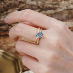 Natural Inspiration Clover Shape 2 Prong Marquise Cut Alexandrite Engagement Ring - Additional view
