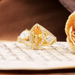 Classic Vintage Luxury 4-Prong Marquise Cut Citrine Engagement Ring - Additional view
