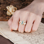 Classic Vintage Luxury 4-Prong Marquise Cut Moss Agate Engagement Ring - Additional view