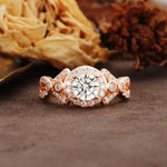 Unique, Luxurious, and Vintage 4-Prong Round Cut Lab Diamond Engagement Ring - Additional view