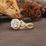 Unique, Luxurious, and Vintage 4-Prong Round Cut Lab Diamond Engagement Ring - Additional view
