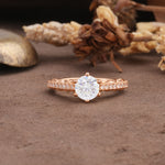 Minimalist Pavé 6-Prong Round Cut Moissanite Engagement Ring - Additional view
