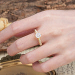 Minimalist Pavé 6-Prong Round Cut Moissanite Engagement Ring - Additional view