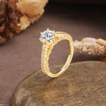 Minimalist Pavé 6-Prong Round Cut Lab Diamond Engagement Ring - Additional view