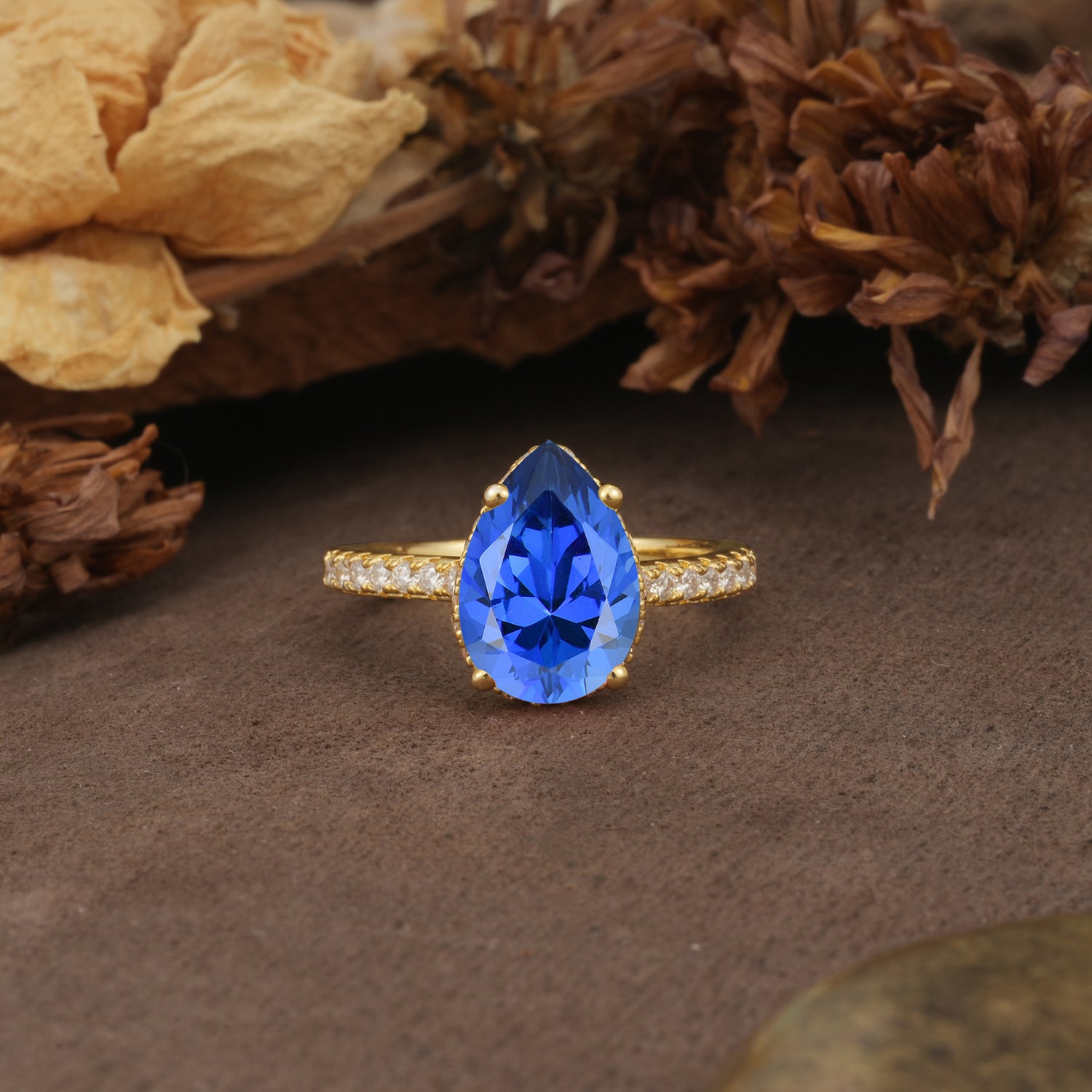 Classic Luxury 4 Prong Pear Cut Sapphire Engagement Ring