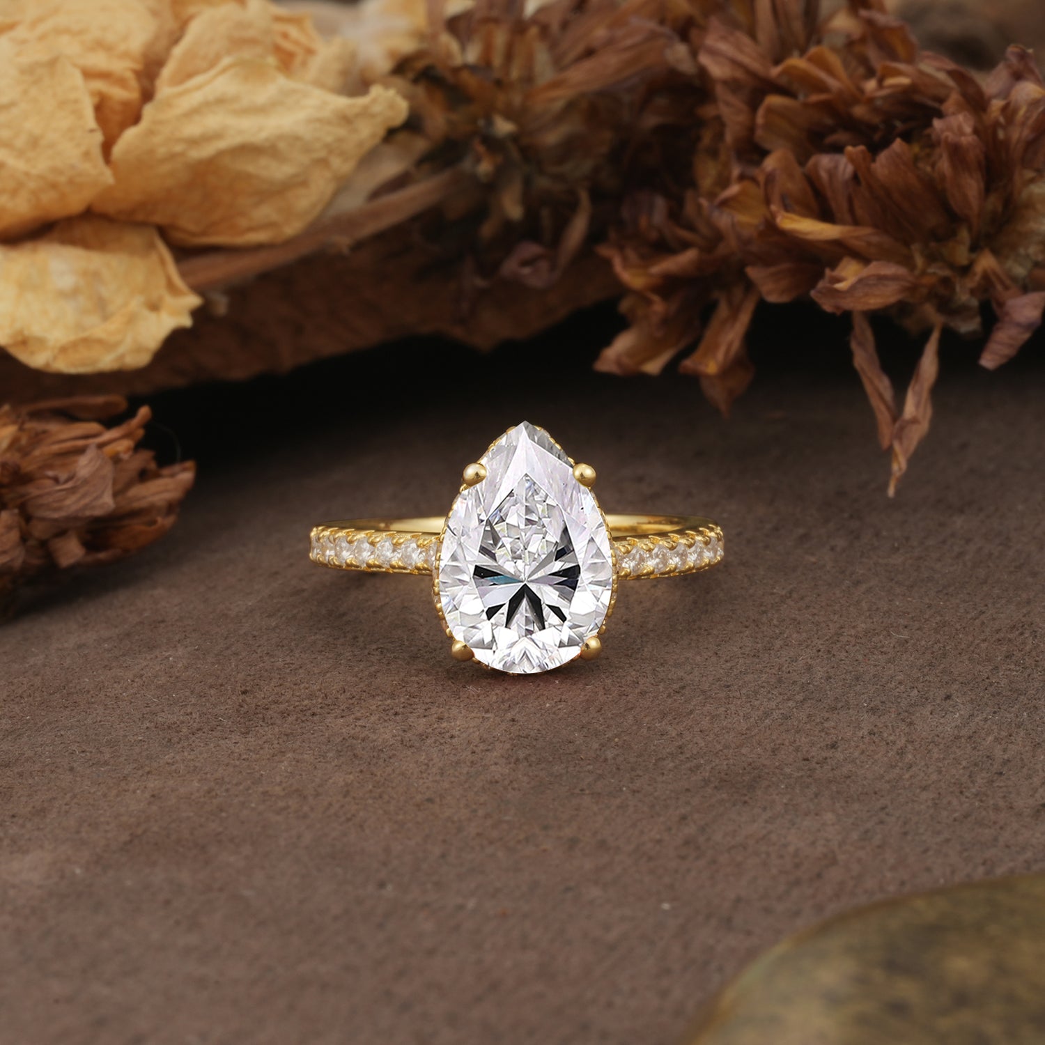 Classic Luxury 4 Prong Pear Cut Lab Diamond Engagement Ring