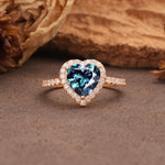 Luxurious & Romantic 3-Prong Heart Cut Alexandrite Engagement Ring - Additional view