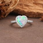 Luxurious & Romantic 3-Prong Heart Cut Fire Opal Engagement Ring - Additional view