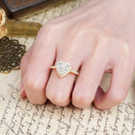 Luxurious & Romantic 3-Prong Heart Cut Moissanite Engagement Ring - Additional view