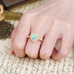 Luxurious & Romantic 3-Prong Heart Cut Fire Opal Engagement Ring - Additional view