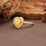Luxurious & Romantic 3-Prong Heart Cut Citrine Engagement Ring - Additional view