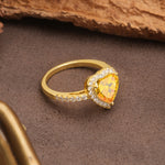 Luxurious & Romantic 3-Prong Heart Cut Citrine Engagement Ring - Additional view