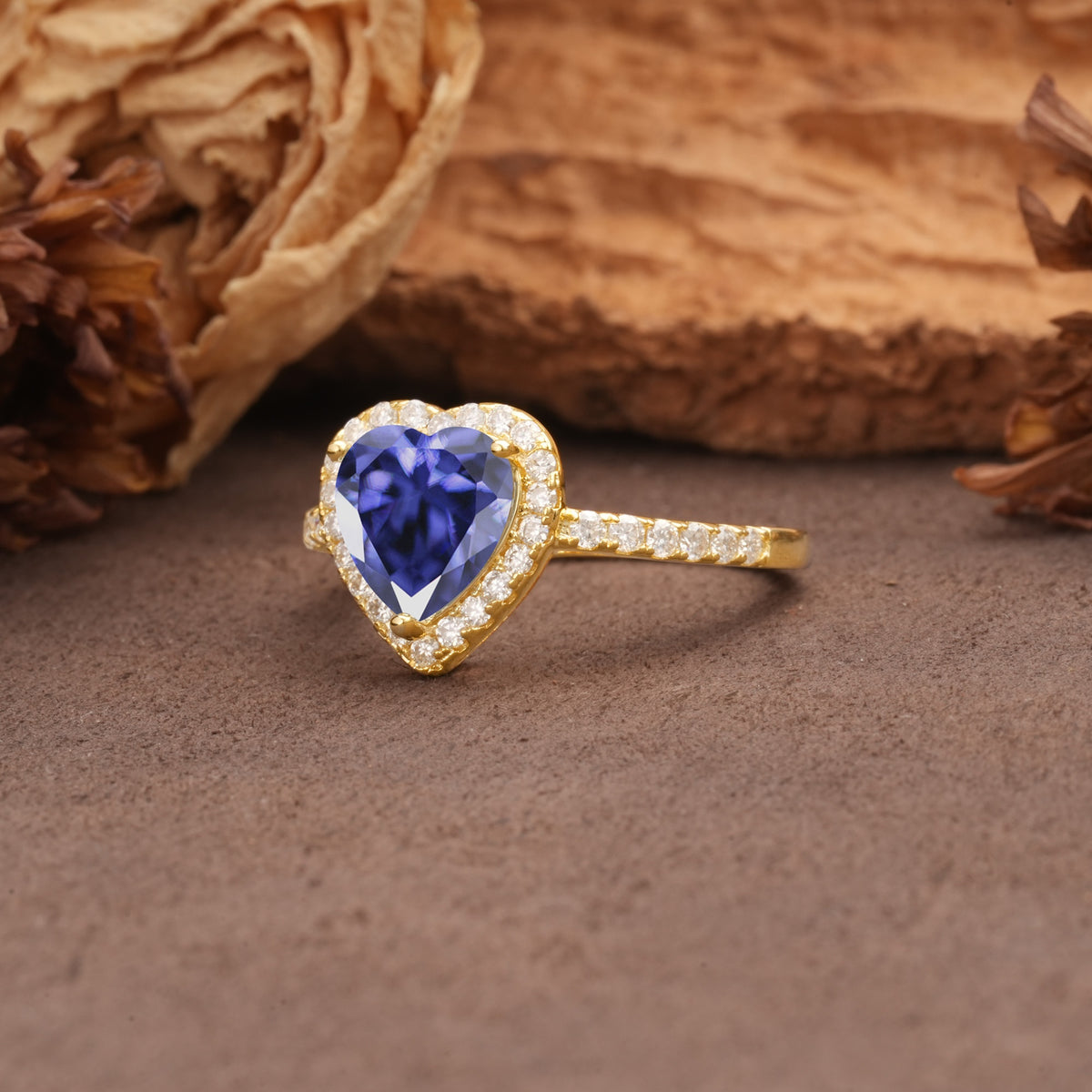 Luxurious & Romantic 3-Prong Heart Cut Tanzanite Engagement Ring - Additional view