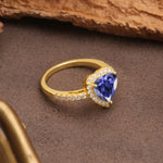 Luxurious & Romantic 3-Prong Heart Cut Tanzanite Engagement Ring - Additional view