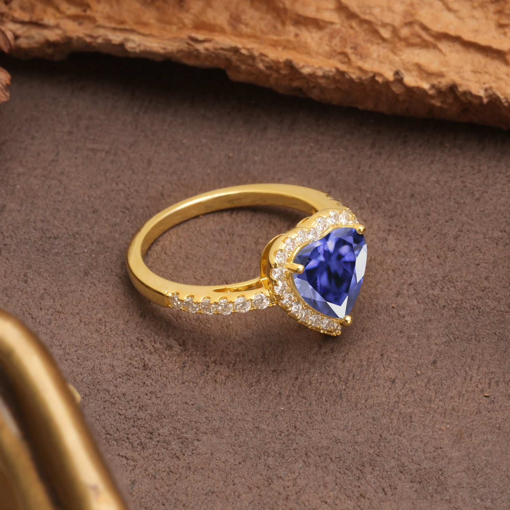 Luxurious & Romantic 3-Prong Heart Cut Tanzanite Engagement Ring - Additional view