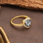Luxurious & Romantic 3-Prong Heart Cut Black Rutilated Quartz Engagement Ring - Additional view
