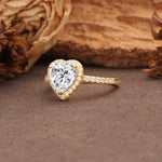 Luxurious & Romantic 3-Prong Heart Cut Lab Diamond Engagement Ring - Additional view