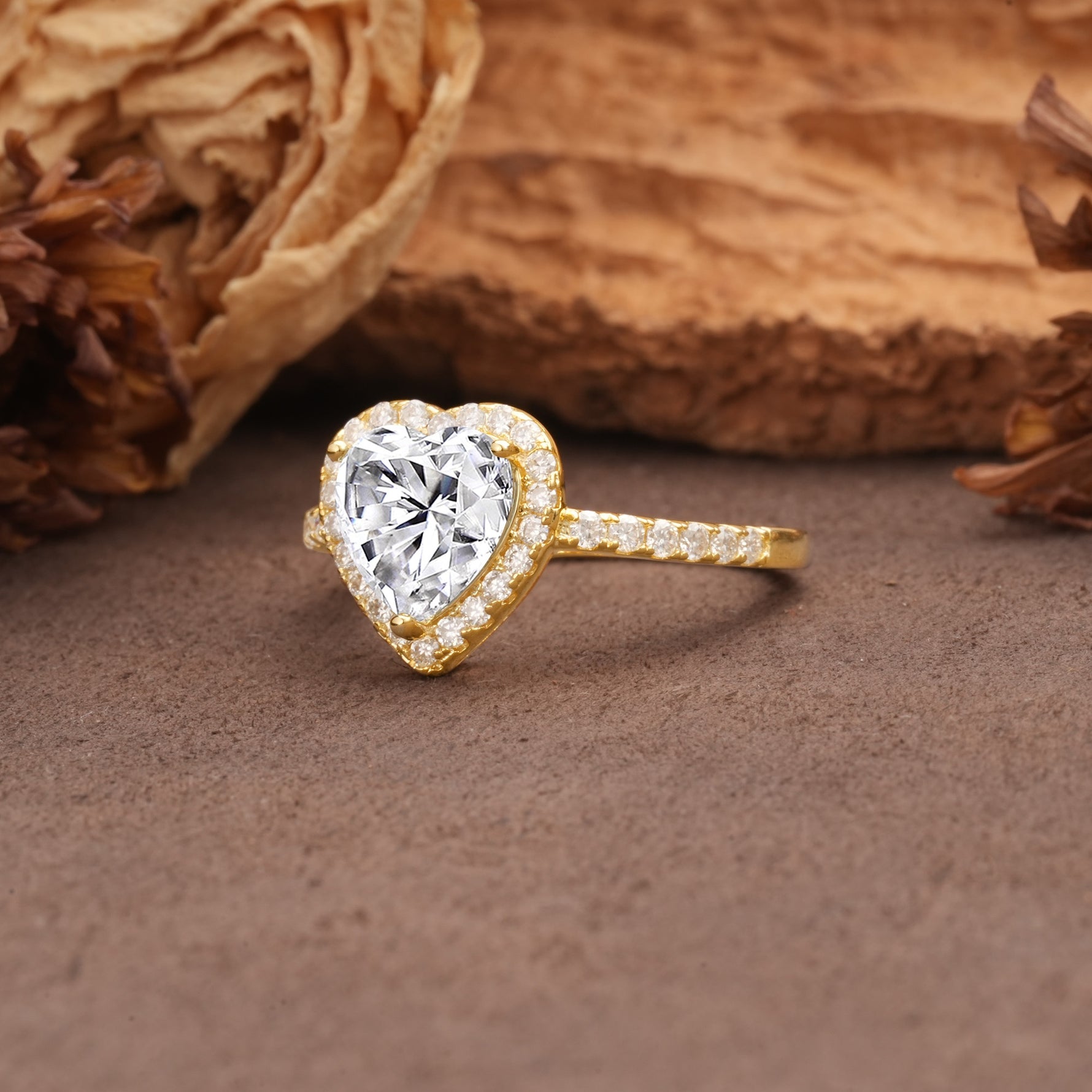Luxurious & Romantic 3-Prong Heart Cut Lab Diamond Engagement Ring - Additional view