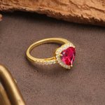 Luxurious & Romantic 3-Prong Heart Cut Ruby Engagement Ring - Additional view