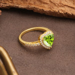 Luxurious & Romantic 3-Prong Heart Cut Peridot Engagement Ring - Additional view