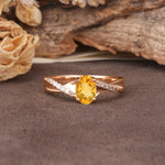 Unique, Luxurious Twisted 4-Prong Oval Cut Citrine Engagement Ring - Additional view