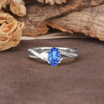 Unique, Luxurious Twisted 4-Prong Oval Cut Sapphire Engagement Ring - Additional view